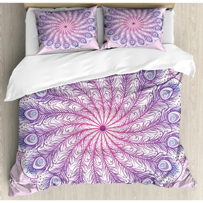 Boheemse 2/3-delige Boho Mandala Beddengoedset Twin Queen King Size Dekbed Dekbedovertrek en Kussensloop Zacht Beddengoed 70x133cm 2pcs