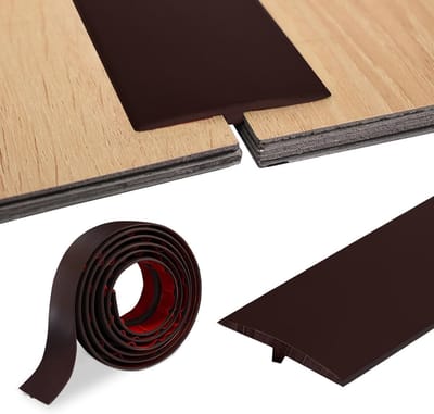 Zelfklevend T-profiel voor overgang, 5 cm x 200 cm, PVC, ideaal voor drempels en vloerverbindingen van laminaatvloeren