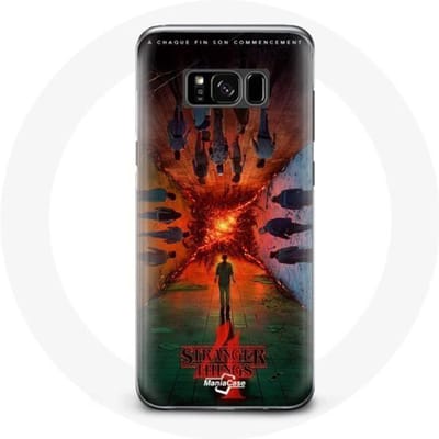 Coque pour Samsung Galaxy S8 Stranger Things Saison 4 Affiche Equipages de la Nouvelle Théorie