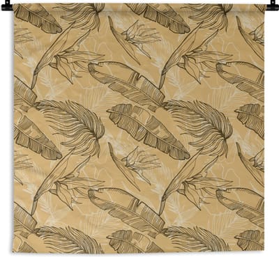 Wandkleed - Wanddoek - Bladeren - Zomer - Tropisch - Hawaii - 180x180 cm - Wandtapijt