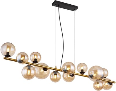 Globo - hanglamp - Riha - messing - glas metaal - design lamp - G9 - 56135-13H