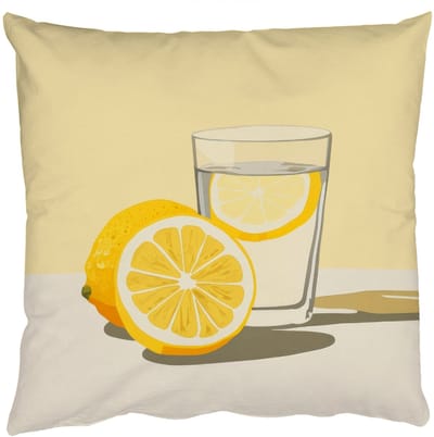 Sierkussens - Kussentjes Woonkamer - 50x50 cm - Glas - Citroenschijfjes - Geel