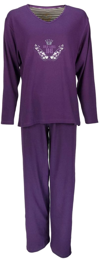 Tenderness Dames Pyjama - Katoen - Paars - Maat L