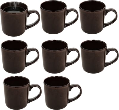 Secret de gourmet Koffiemok - 8x - bruin - keramiek - 420 ml - beker - mokken