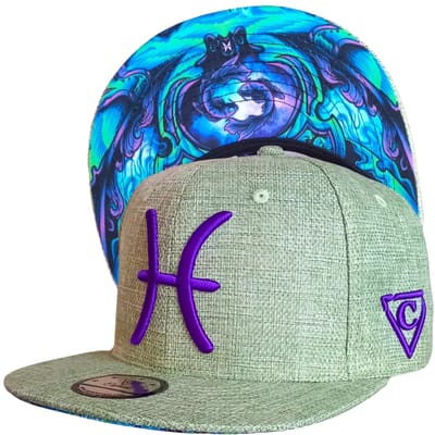 Capiche® Snapback Pet – Sterrenbeeld Vissen – Licht Groen – Verstelbaar met Druksluiting – Pet Mannen – Horoscoop Pisces