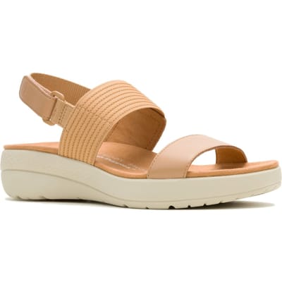 Hush Puppies Breathe Slingback Leren Dames Sandalen in Tan Standaard