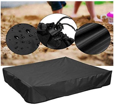 Zandbak hoes - 150x150cm, 420D oxford, zwart, met bevestigingsriemen