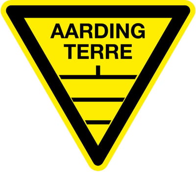 Waarschuwingssticker aarding terre 100 mm