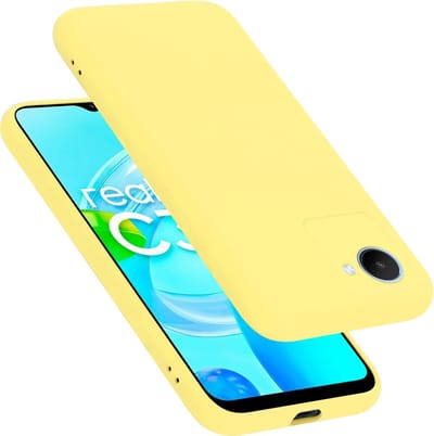 Cadorabo Hoesje geschikt voor Realme C30 / Narzo 50i PRIME in LIQUID GEEL - Beschermhoes gemaakt van flexibel TPU silicone Case Cover
