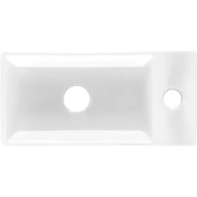 Aquavive Wasbak Erro- Keramiek - Rechthoekig - Wit - 36x18x9cm