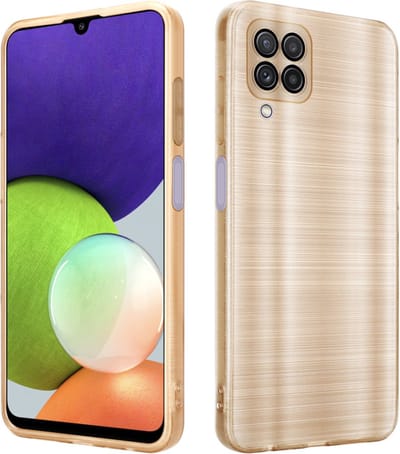 Cadorabo Hoesje geschikt voor Samsung Galaxy A22 4G in Brushed Goud - Beschermhoes Case Cover van flexibel TPU silicone in Brushed design
