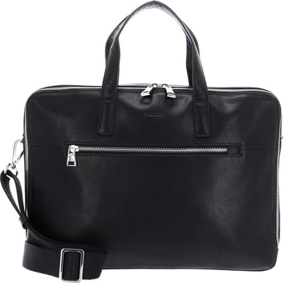 SADDLER Leren Laptoptas Business tas met laptopvak Williston Computer Bag Black Zwart