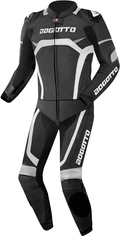 Bogotto Misano Zwart Wit 2-Delig Motorpak - Racepak