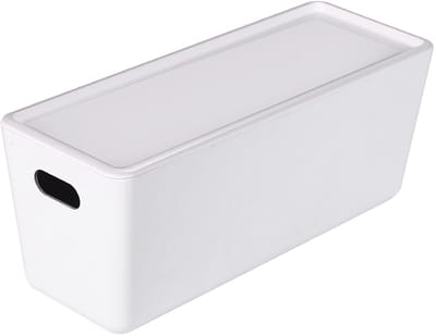 Ezystorage Wit bakje met deksel - 5 liter - 13 x 35 x 14 cm - Stapelbaar