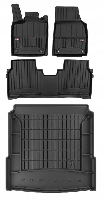 FROGUM ProLine - Automatten Set + Kofferbakmat - Perfecte Pasvorm - Geurloos TPE - Verhoogde Beschermrand