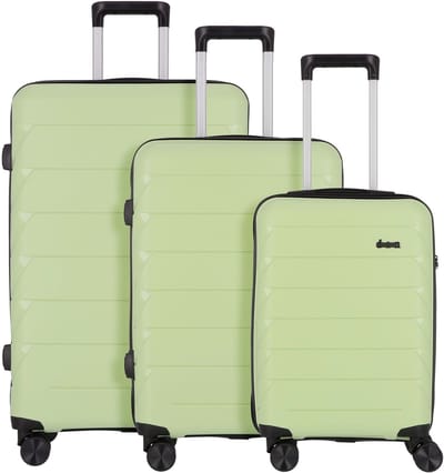 d & n Travel Line 4100 4 wielen Kofferset 3-delig - Harde bagage - TSA slot - lime green
