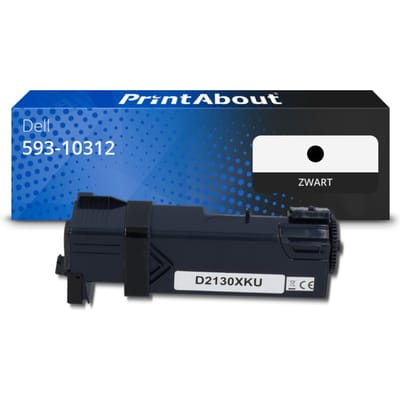 PrintAbout huismerk Toner 593-10312 (FM064) Zwart Geschikt voor Dell