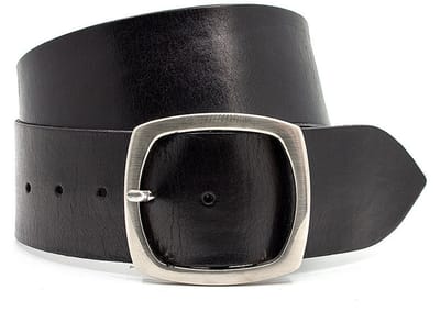 Dames riem zwart 6 cm breed - Leer - Brede riem - Casual - Maat 90