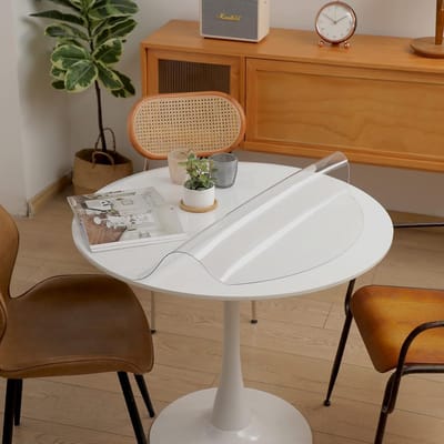 Tafelbescherming Ronde Tafel - Afdekking Bescherming - Eettafel Beschermen - Afwasbaar Kunststof - 2 mm Dik - Transparant