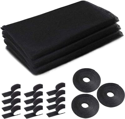 SnelShoppen - 3 Stuks Insectenwerend Raamnet, 130 x 150cm Mosquitokind, Zelfklevend Zwart Polyester Mesh voor Vensters, Herbruikbaar en Wasbaar