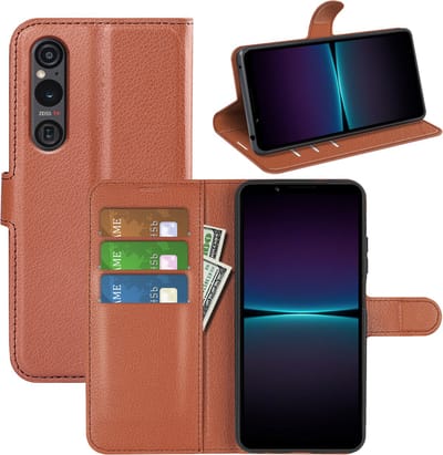 MobyDefend Hoesje - Geschikt voor Sony Xperia 1 VI - Kunstleren Wallet Book Case (Sluiting Voorkant) - Bruin