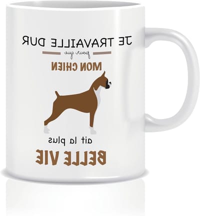 Mok hondenthema - Koffiemok hondenliefhebber - Cadeau geven - Gedetailleerde hondenillustraties - 335 ml - Wit