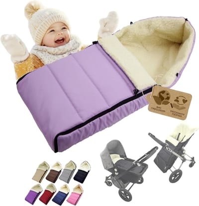 Wintervoetenzak - Kinderwagenhoes - Warm en droog - Universele pasvorm - 108 cm - Lila