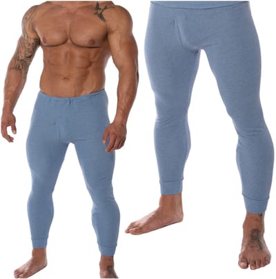 Darex Serie - Warme Katoenen Thermobroek - Maat M - Blauwe Kleur - Poolse Productie