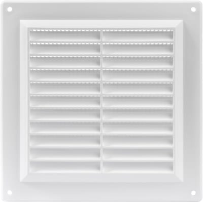 Vierkante kunststof ventilatierooster 150 x 150 mm met insectengaas voor betere HVAC-ventilatie