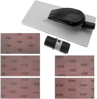 Allecto - Hand Sander - Schuurmachine - Met stofafzuiging - Wit en Zwart - Diverse schuurpapierkorrels - Voor houtbewerking en schoonmaak - Geschik...