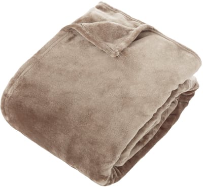 Atmosphera Plaid effen deken - 240x260cm - Beige