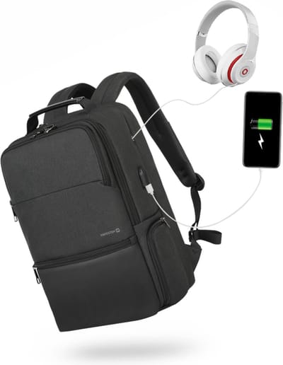 Swissten Laptoptas - Waterbestendige Rugzak - Anti-diefstal - inclusief USB-aansluiting - geschikt voor laptops t/m 15.6 inch - Zwart