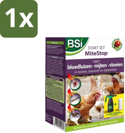 BSI – Mitestop Start Set – Tegen Bloedluizen & Mijten – 50 ml + 1,5 L Drukspuit - 1 stuk