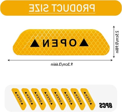 Set van 8 Zelfklevende Reflecterende Tape Waarschuwingsstickers Waterdicht Anticollisietape voor Auto en Vrachtwagen (Geel)
