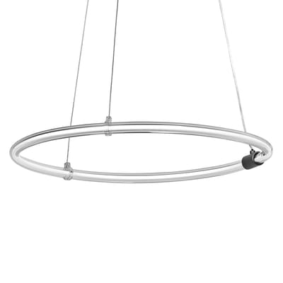 OSRAM Decor Aura hanglamp van gebogen polycarbonaat met LED en filament design, 18W, 2000 lm, 3000 K, 830 warm wit, klikdimbaar, donkergrijs, kunststof (PC), 498 mm, IP20