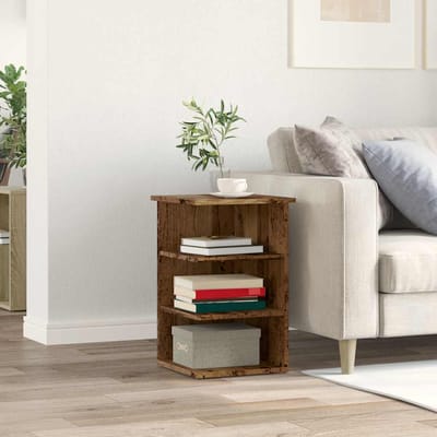vidaXL - Dressoir - 35x35x55 - cm - bewerkt - hout - oud - houtkleurig