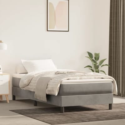 vidaXL - Pocketveringmatras - medium - 80x200x20 - cm - fluweel - lichtgrijs