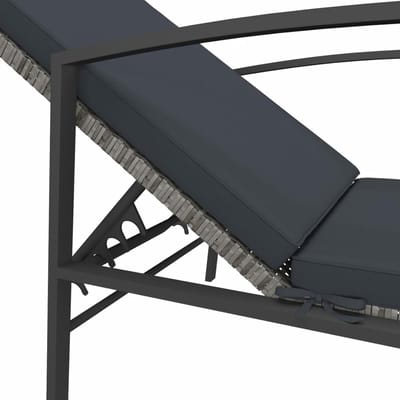 Luxe Verstelbaar Polyrotan Ligbed met Premium Kussen en Ergonomische Armleuningen – Weerbestendig Tuinmeubilair – Grijs – Afmetingen op aanvraag – Casa Dorada