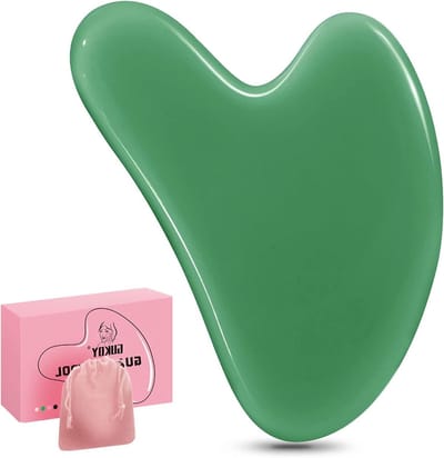Natuurlijke Jade Gua Sha Tool voor Gezichtsmassage, Vermindert Rimpels en Oogzakken, Ideaal voor Spa en Ontspanning