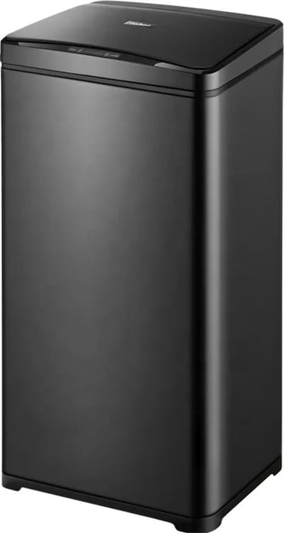 Yar - Motion Sensing Prullenbak - 50 liter - RVS & Duurzaam ABS - Zwart - Non-slip & Geruisloos Sluitend Deksel - Vertraagd Sluitmodus