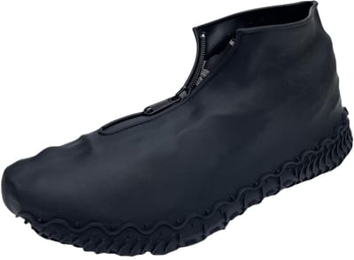 Waterdichte schoenovertrekken met rits, herbruikbare siliconen regenovertrekken voor mannen en vrouwen, houden schoenen droog in regen, sneeuw en modder (zwarte rits, grote maat)