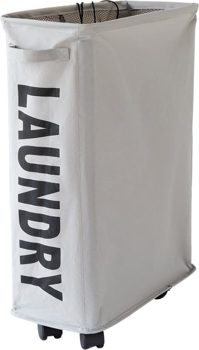 Livano Wassorteerder - Wasmand 1 Vak - Laundry Basket - Wassorteerder Op Wieltjes - Bag - Lichtgrijs