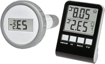 Zwembadthermometer Draadloos - Water Temperatuurmeter - Water Temperatuur Meten - Draadloze Overdracht - 120 mm Diepte - Antraciet