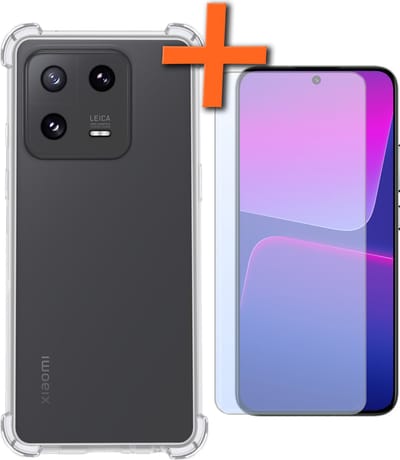Hoes - Met Screenprotector - Geschikt voor Xiaomi 13 - Sterk & Shockproof - Siliconen Case - Back Cover - Telefoon Hoes - Shock Proof - Transparant