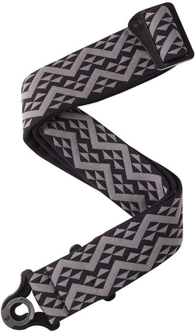 D'Addario 50BAL03 Auto Lock Gevoerde Gitaarband Black Padded Geometric