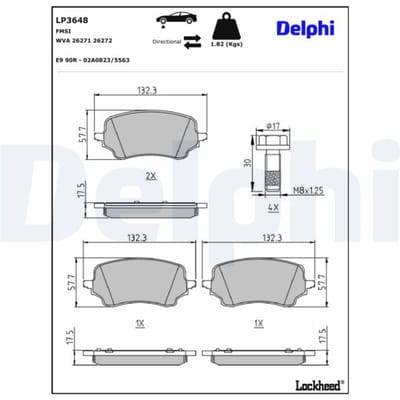 Remblokset DELPHI LP3648, voor