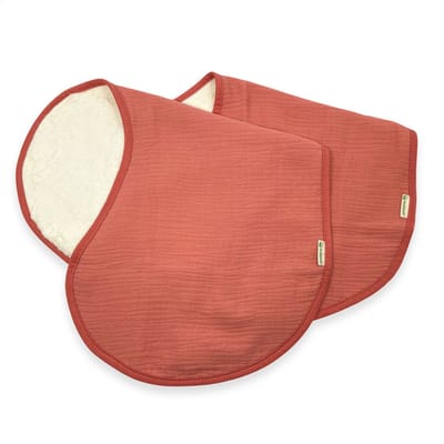 Smikkels - Schouderdoek Baby Spuugdoek - Set van 2 - bio katoen + badstof - Roze