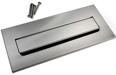 Gooi-in klep briefklep 100% roestvrij staal 310x80 muurbevestiging