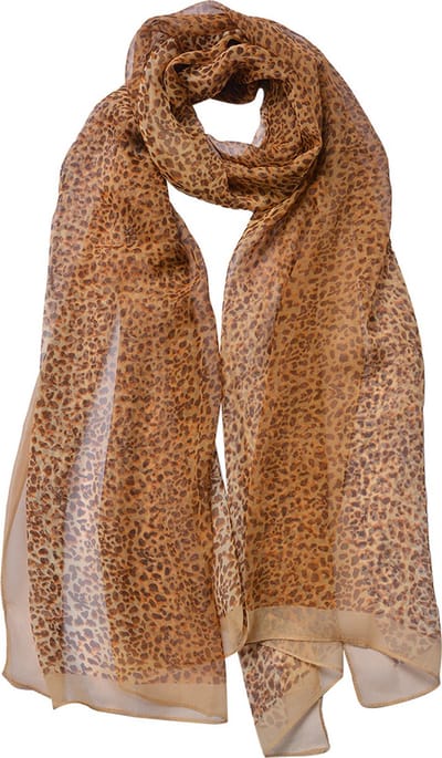 Juleeze Sjaal Dames Print 50x160 cm Beige Bruin Synthetisch
