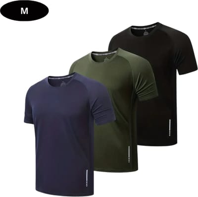 Livano Sportshirt Heren - Sport - Fitness - Compressie Shirt - Corrigerend Hemd - Sportkleding - Mannen - 3 Stuks - Zwart Groen - M